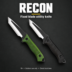 Fixed Blade Utility & Survival Knife – Recon | PrepPro — square olive/charcoal product image