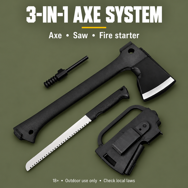 3‑in‑1 Survival Axe System | PrepPro