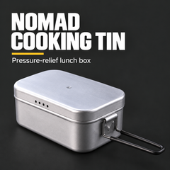Nomad Pressure‑Relief Lunch Box – Outdoor Cooking Tin
