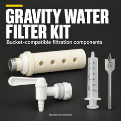 GravityFlow bucket-compatible filter kit; bucket not included