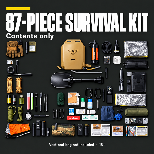 Premium Survival Vest Kit Contents Only – 87 Pieces | PrepPro