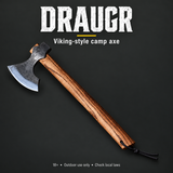 Viking‑Style Camp Axe – DRAUGR | PrepPro — olive/charcoal product image