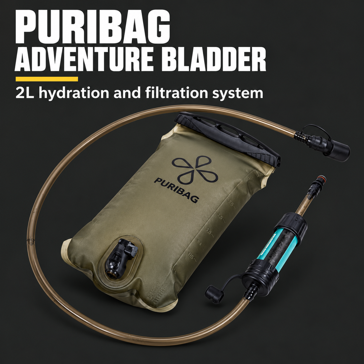 Puribag - Adventure Hydration Bladder 2L Water Purification System