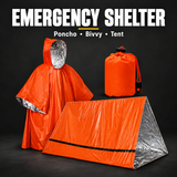 3-Piece Emergency Shelter Survival Set – Poncho, Bivvy & Tent Kit