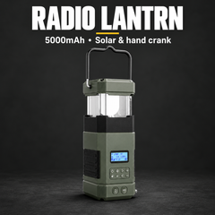 Hand Crank Emergency Radio Lantern – Solar Rechargeable 5000mAh Camping Light & Bluetooth Speaker