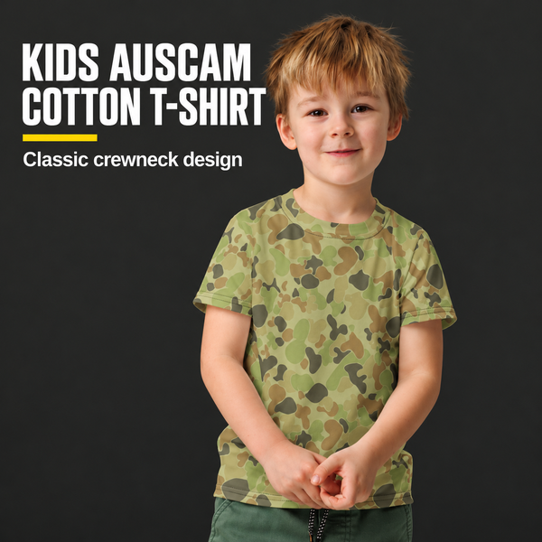Kids AusCam cotton crew neck t-shirt