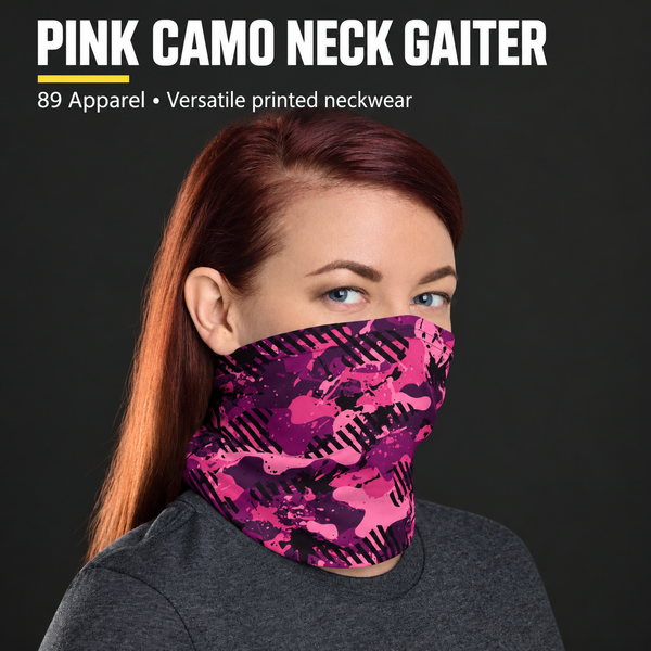 89 Apparel Pink Camo Neck Gaiter