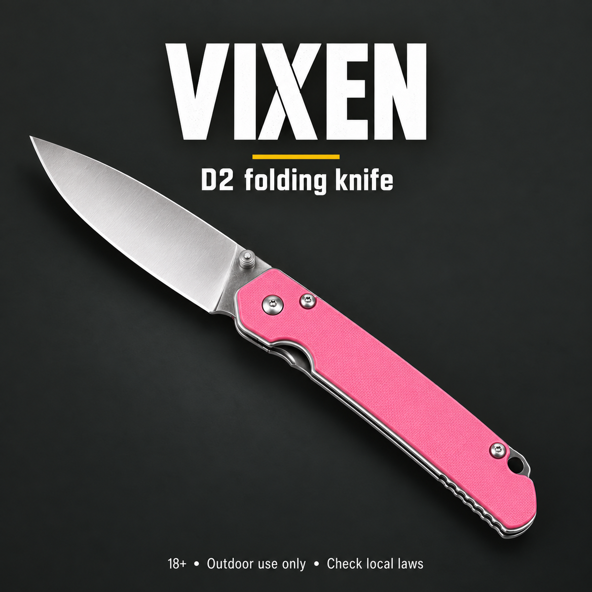 Vixen D2 Folding Knife - Premium Utility & Outdoor Folding Knife — square olive/charcoal product image