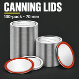 100 Pack Mason Jar Canning Lids 70mm - Compatible with Regular & Wide Mouth Jars — charcoal product hero