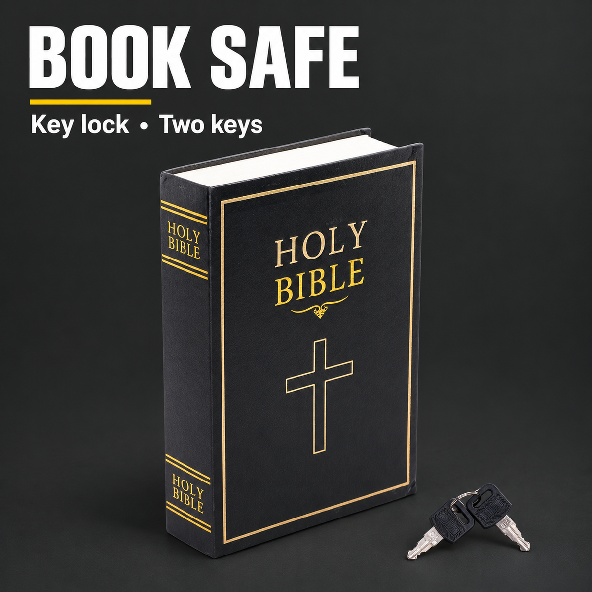Diversion Book Safe with Key Lock, 2 Keys Included