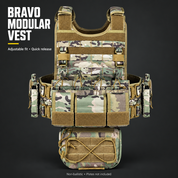 BRAVO Plate Carrier Vest – Adjustable Quick‑Release | PrepPro
