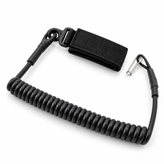 Black retractable coiled gear lanyard