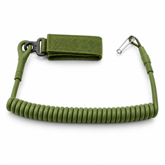 Olive retractable coiled gear lanyard