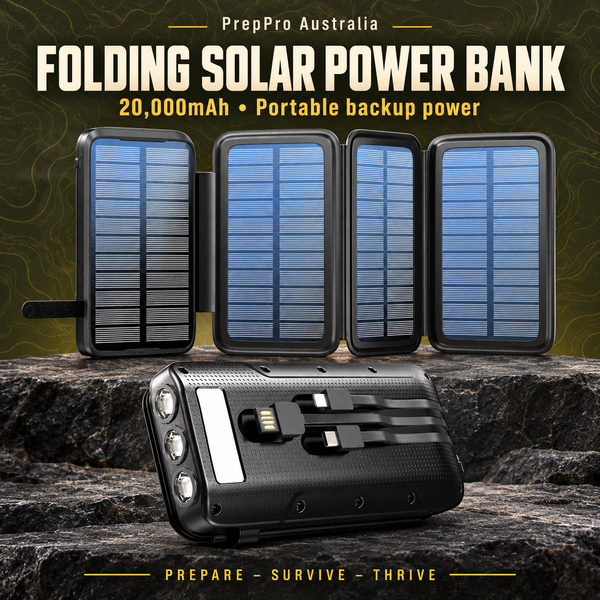 20,000mAh Folding Solar Power Bank – Wireless, IP65