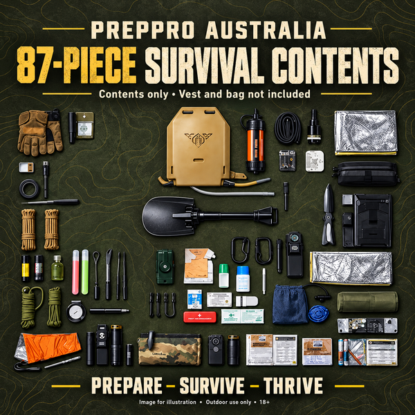 Premium Survival Vest Kit Contents Only – 87 Pieces | PrepPro