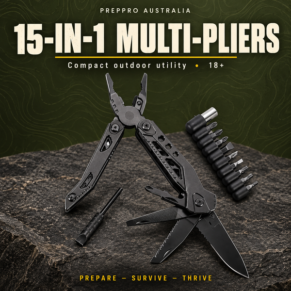 15‑in‑1 Multi‑Pliers – Outdoor Utility Tool | PrepPro