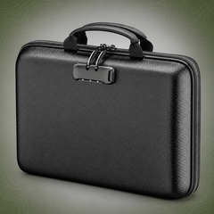 Document organiser hard-shell case — source-verified smooth-front lock main