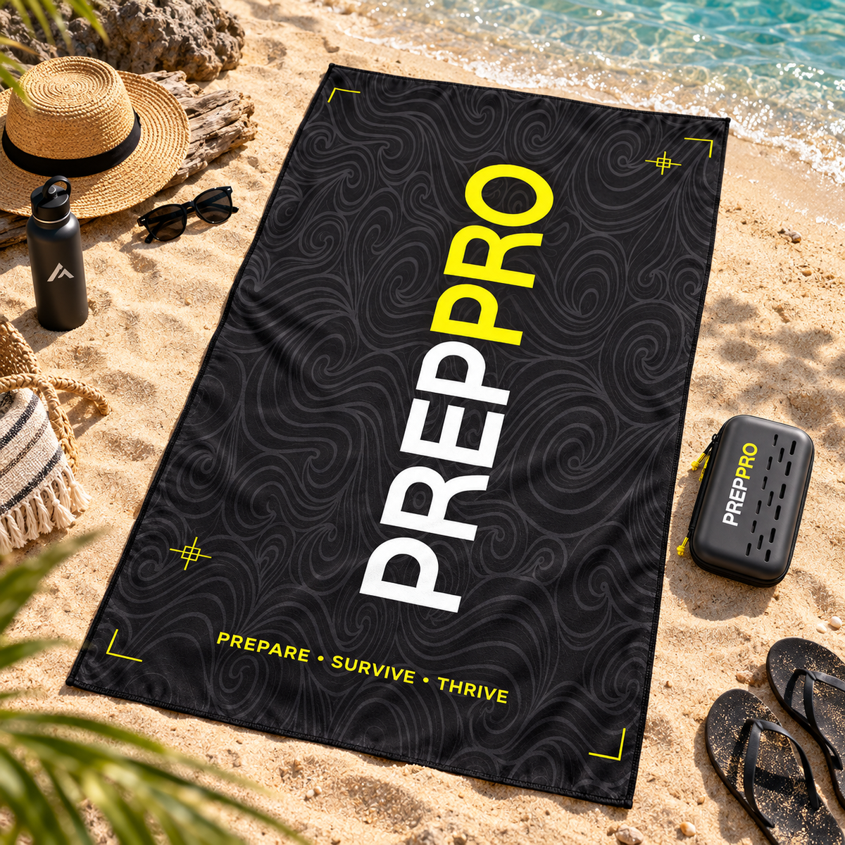 PrepPro Microfibre Adventure Towel at the beach