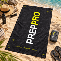 PrepPro Microfibre Adventure Towel at the beach