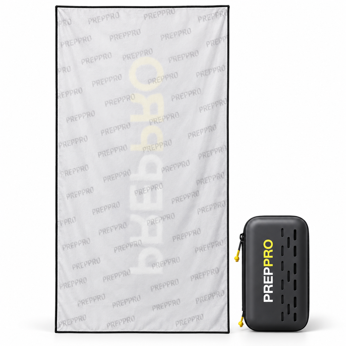 PrepPro Microfibre Adventure Towel reverse side with carry case