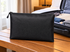 Fireproof document bag — hotel packing bench