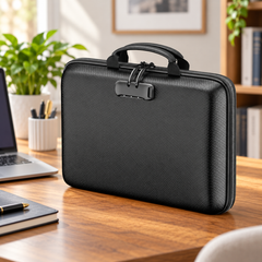 Fireproof & Waterproof EVA Hard-Shell Document Organizer Safe — home office desk
