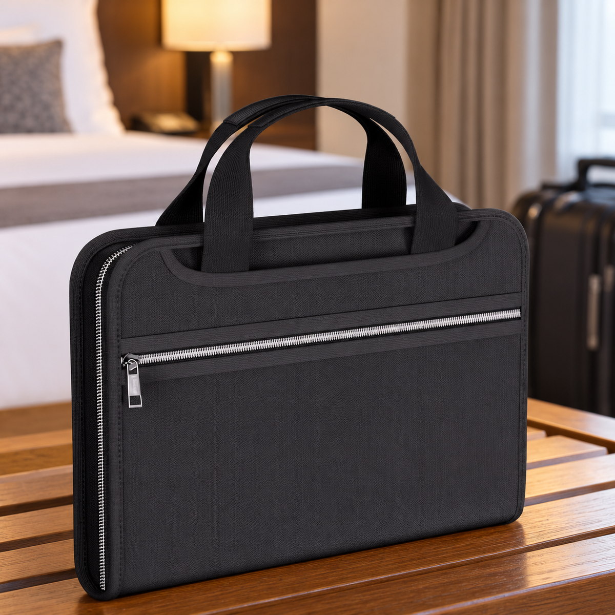 Fireproof & Waterproof Expanding File Folder Organizer — hotel packing bench