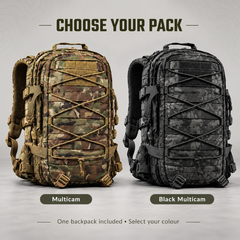 Solo kit 36L backpack options: Multicam and Black Multicam