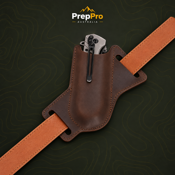 Leather Knife Belt Pouch – Classic Outdoor Sheath | PrepPro