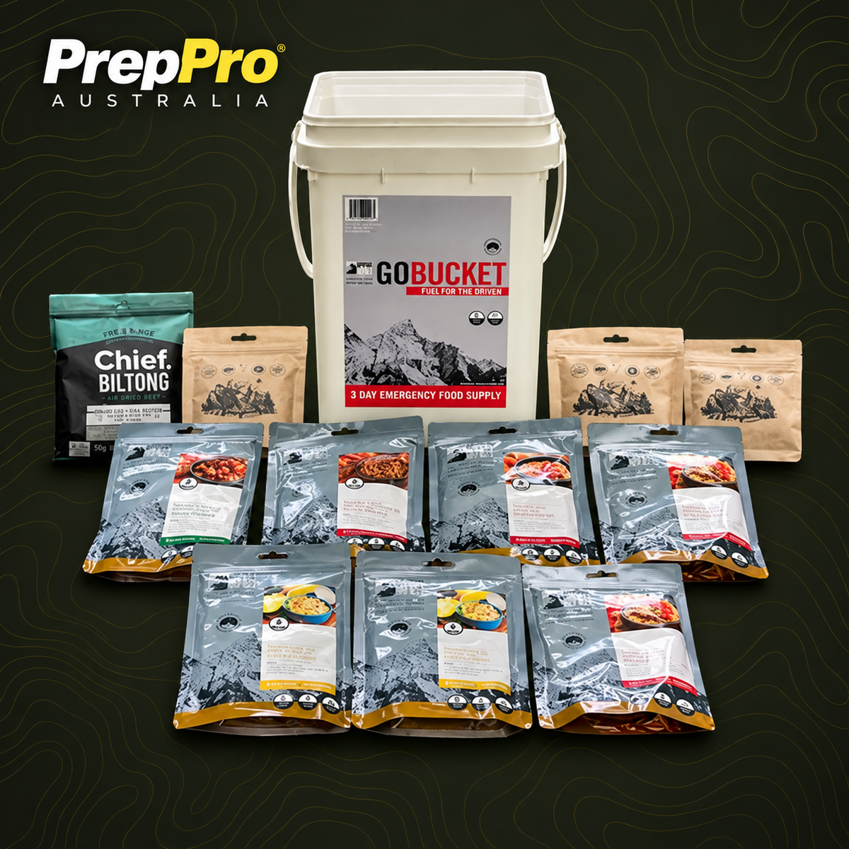 GoBucket 3‑Day Emergency Food Supply Kit – Gourmet Rations