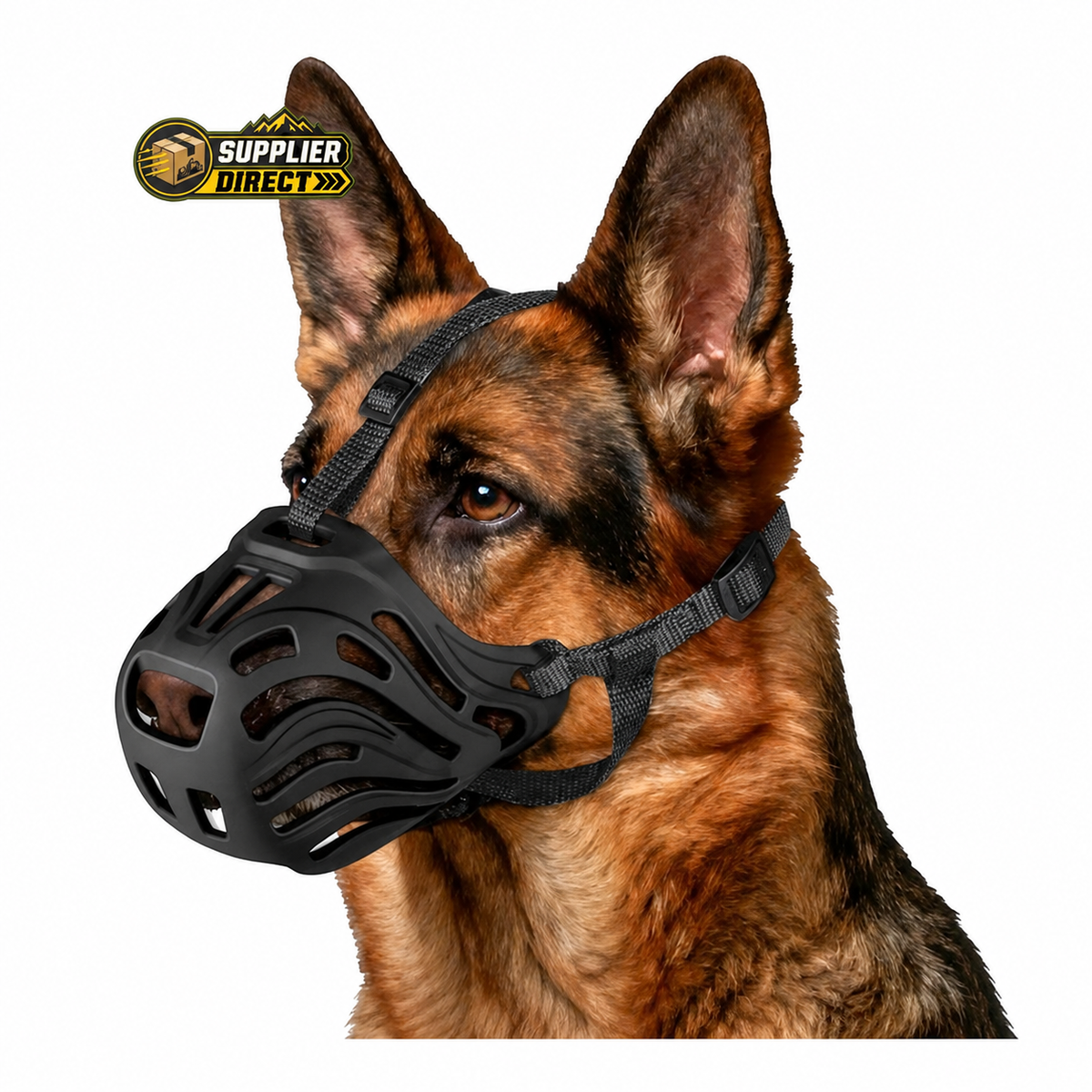 Dog Muzzle, Soft Breathable Dog Muzzle (S) – complete product in square layout