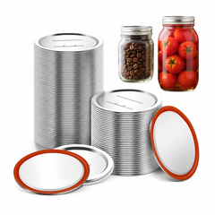 100 Pack Mason Jar Canning Lids 70mm - Compatible with Regular & Wide Mouth Jars – complete product in square layout