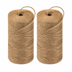 Natural Jute Hemp Rope - 2 x 200m Rolls