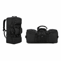 3-in-1 Duffle Bag Messenger Pack Military Tactical Backpack -Black – complete product in square layout