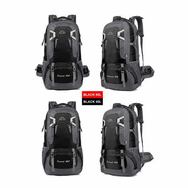60L Waterproof Outdoor Hiking Backpack Camping Outdoor Trekking Bag(Black)