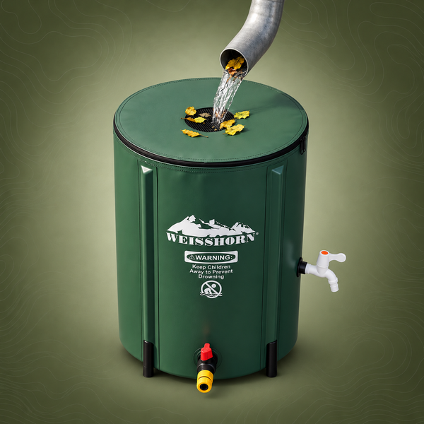 Weisshorn 50L Collapsible Rain Barrel with Tap and Mesh Filter