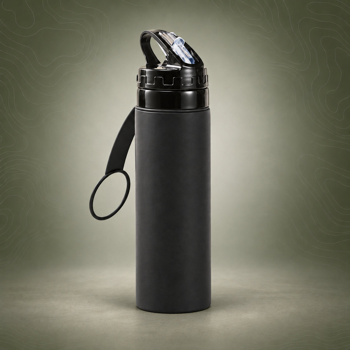 Collapsible Travel Water Bottle, BPA-Free, Black
