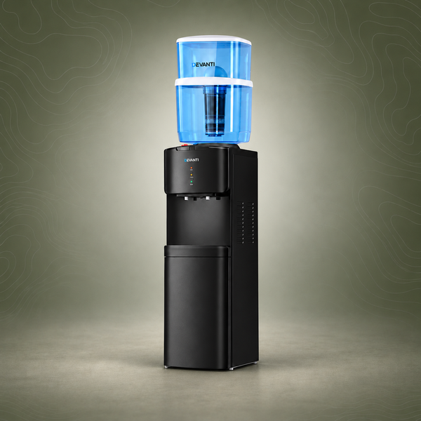 Devanti Water Cooler Dispenser with 22L Filter Bottle, Hot and Cold, Black