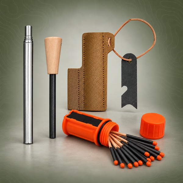 Fire Starter Kit + StormStrike Waterproof Matches (Bundle)