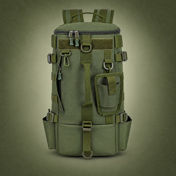 Fishing Tackle Backpack with Rod Holders, Green