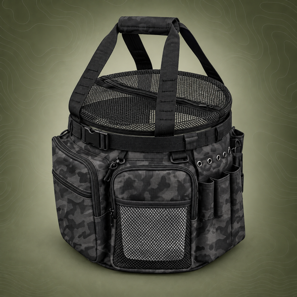 Camouflage Fishing Bucket Storage Wrap & Mesh Cover, 87 x 28 cm