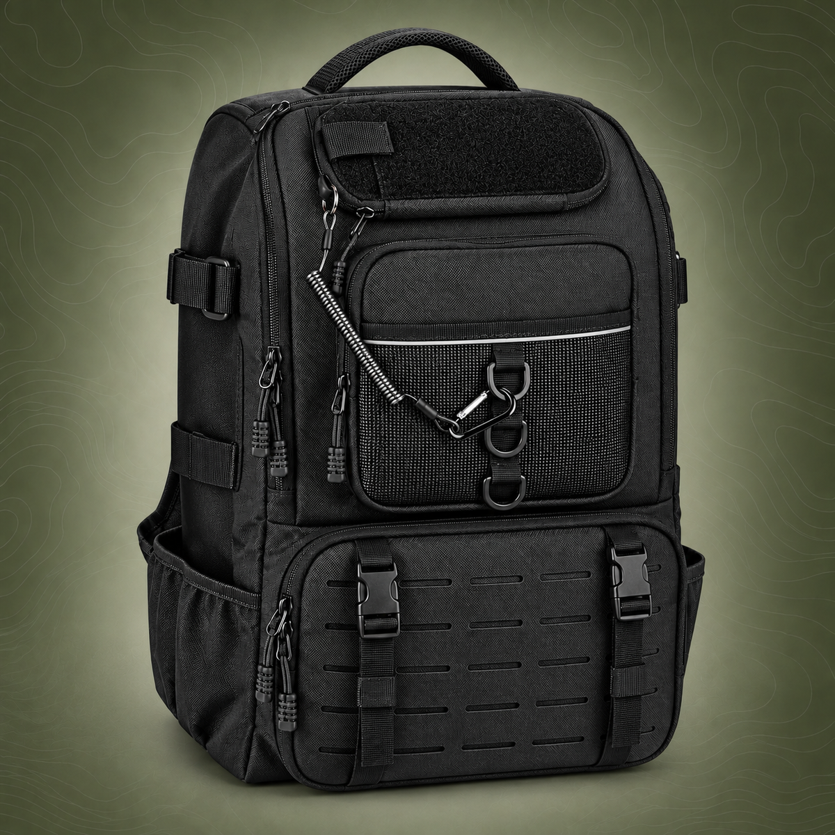 40L Fishing Tackle Backpack, Black
