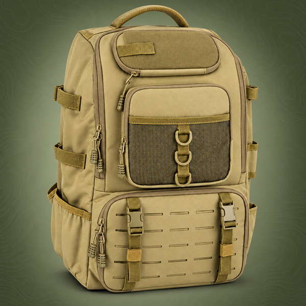 40L Fishing Tackle Backpack, Khaki