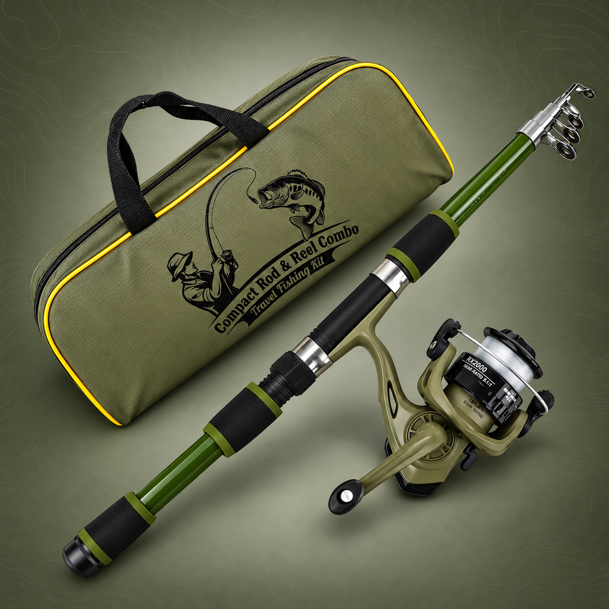 Lure Fishing Rod & Reel Set, 1.8m, Green