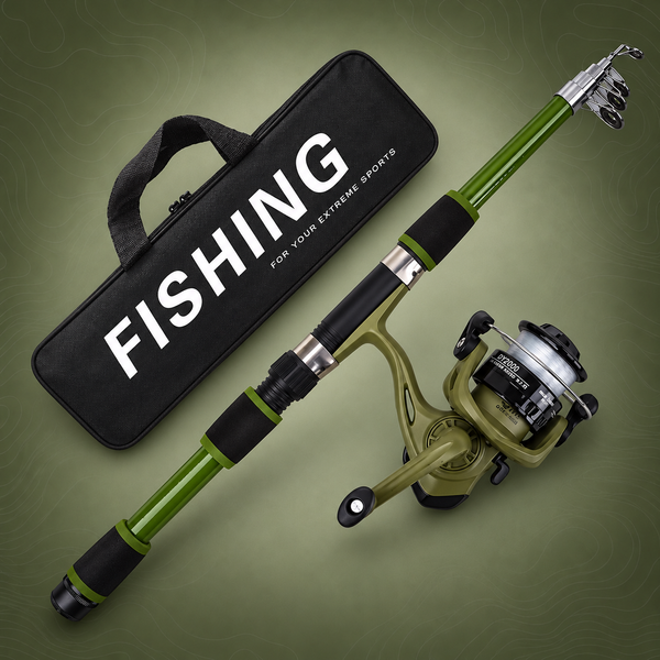 Lure Fishing Rod & Reel Set, 1.8m, Black