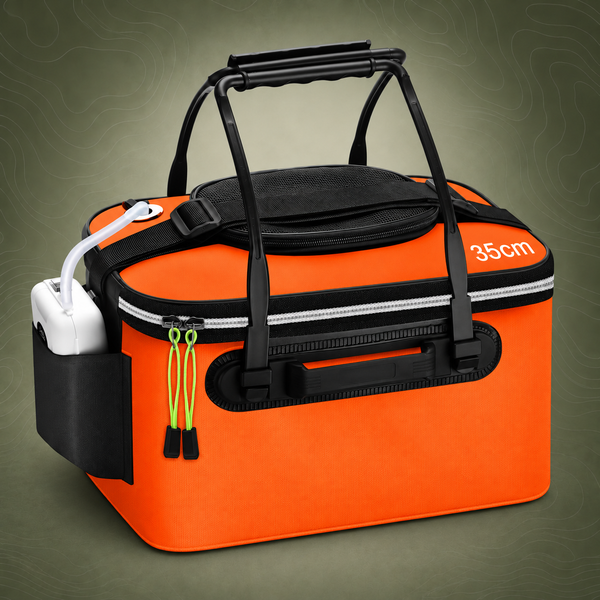 Foldable Aerated Fishing Bucket, 38 L, Orange