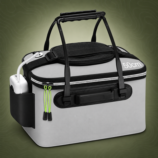 Foldable Aerated Fishing Bucket, 30 L, Grey
