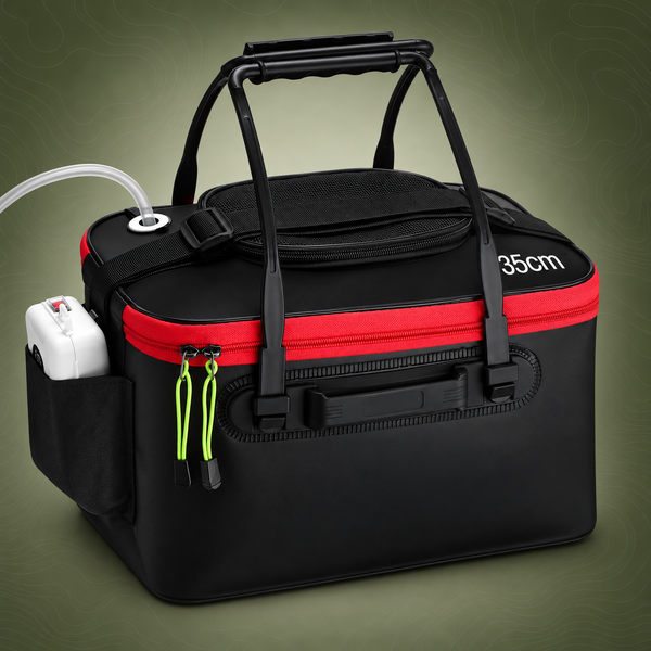 Foldable Aerated Fishing Bucket, 15 L, Black