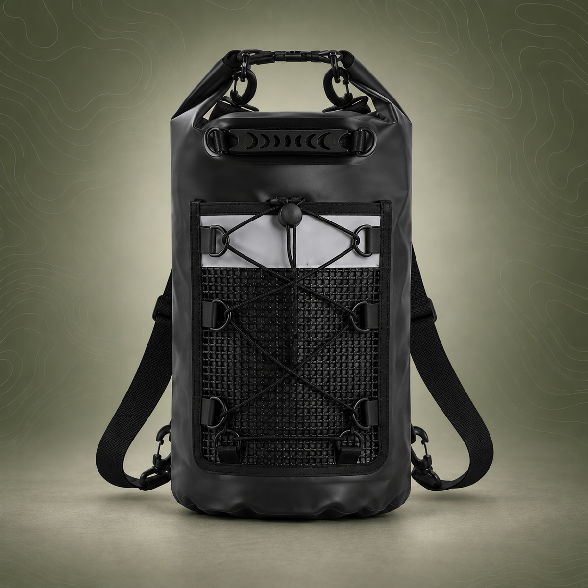 Roll-Top Backpack Dry Bag with Handle, L, Black