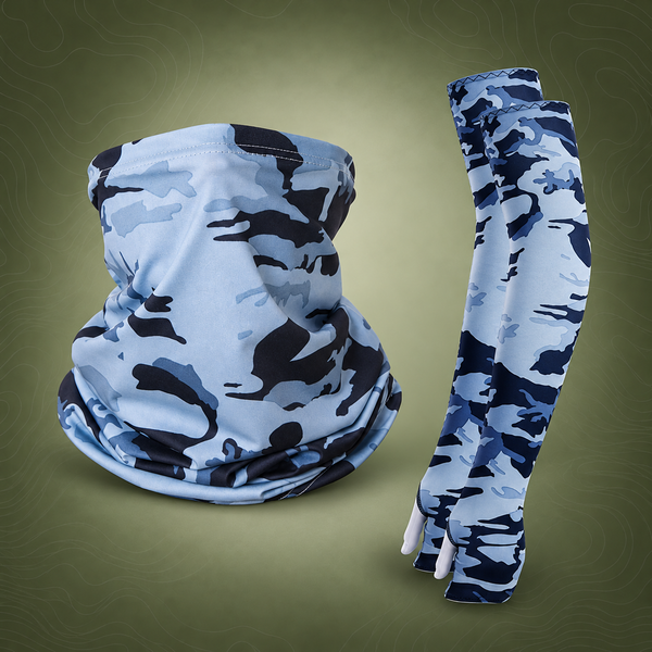 Camo Sun Guard Kit, Sleeves, Gloves & Neck Cover, Light Grey Camo
